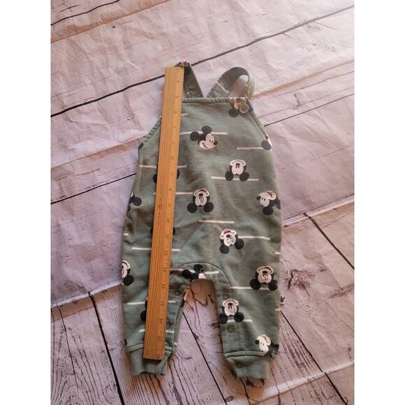 Mickey Mouse Green Funny Face Overall Romper Jumpsuit Disney Baby 3-6 Months - Picture 6 of 8